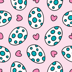 Easter Eggs Seamless Design Easter Background Easter Eggs Pattern Pink Easter Seamless Pattern