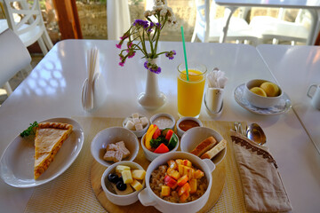 Morning breakfast at the hotel