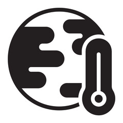 global warming glyph icon