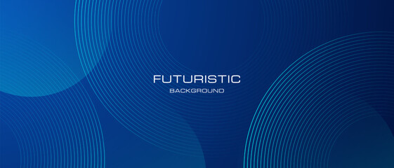 Abstract blue circle lines futuristic background. Modern template design for covers, brochures, web and banner.