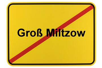 Illustration eines Ortsschildes der Gemeinde Groß Miltzow in Mecklenburg-Vorpommern