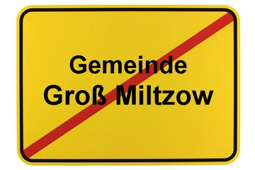 Illustration eines Ortsschildes der Gemeinde Groß Miltzow in Mecklenburg-Vorpommern