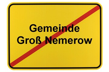 Illustration eines Ortsschildes der Gemeinde Groß Nemerow in Mecklenburg-Vorpommern