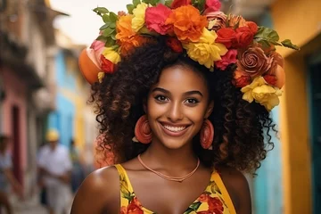 Kissenbezug Cuban canasteras showcasing Afro-Caribbean culture in La Havana. © darshika