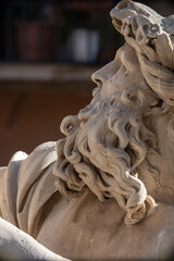 Die Statue des Ganges am Vierstr&ouml;mebrunnen in Rom Italien.