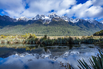 lake and mountains