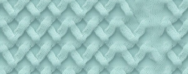 Cozy and comforting seamless pattern featuring a warm and inviting knit sweater texture in a soft aquamarine color 