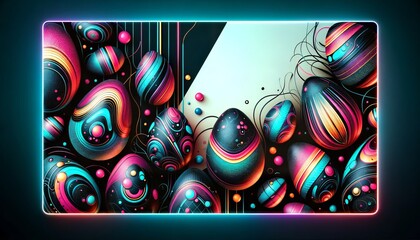 Dynamic Neon-Accented Easter Eggs Banner for Modern Designs