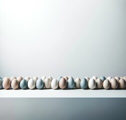 Elegant Linear Arrangement of Easter Eggs in Minimalist Banner