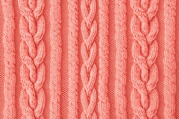 Cozy and comforting seamless pattern featuring a warm and inviting knit sweater texture in a soft coral color