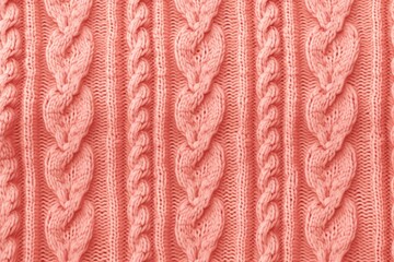 Cozy and comforting seamless pattern featuring a warm and inviting knit sweater texture in a soft coral color