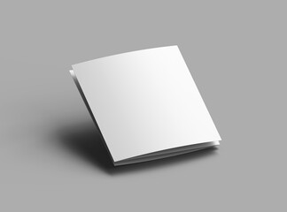 Blank square Z-fold brochure 3d render to present your design