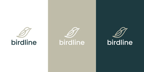 bird line logo design vector