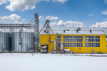 modern agro-processing plant for processing and silos for drying cleaning and storage of...