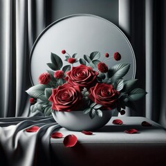 Elegance in Monochrome: Roses in Silver Light