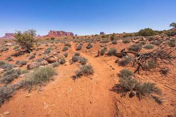 hiking in the monument valley, arizona, usa
