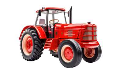 Farming Machinery: Agricultural Tractor isolated on transparent Background