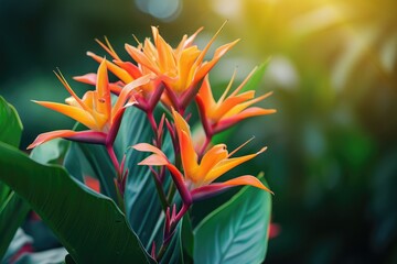 A close-up view of a plant with vibrant orange flowers. Perfect for adding a pop of color to any project or design
