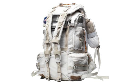Spacewalking Astronauts with Backpacks isolated on transparent Background