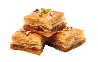 Sweet Delights: Baklava Bliss isolated on transparent Background