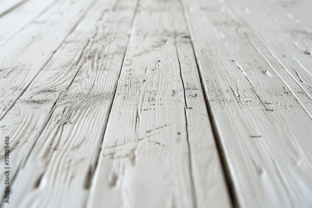 Poster a detailed view of a wooden floor that has been painted white. this image can be used to showcase in