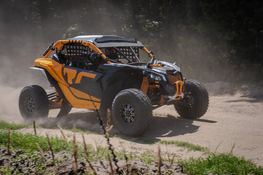 UTV, 4x4 off-road vehicle on competition in summer