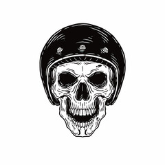 skull with racing helmet