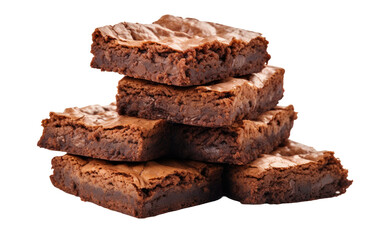 Decadent Brownie Delights isolated on transparent Background