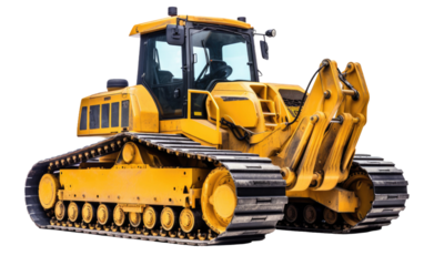 Construction Bulldozer isolated on transparent Background