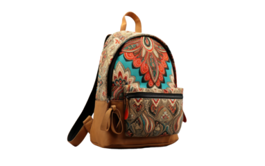 Fringed Bag with Bohemian Flair isolated on transparent Background