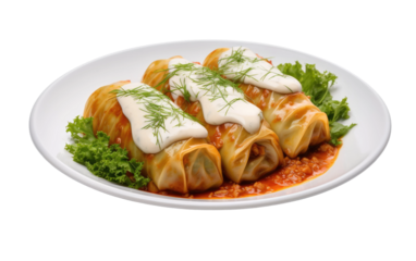 Rolling with Cabbage: A Culinary Adventure isolated on transparent Background