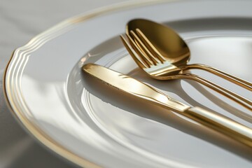 A simple image of a plate with a fork and a spoon. Suitable for food-related content or restaurant promotions