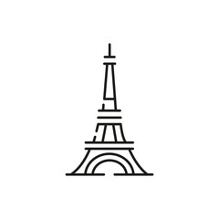 Eiffel tower line icon. Travel and holiday concept. Vector illustration