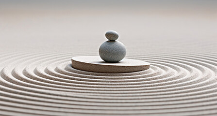 Fototapeta na wymiar Balance stone stack, nature tranquil harmony generated by AI
