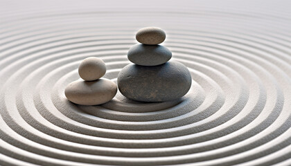 Stacked stone symbolizes balance and harmony in nature generated by AI