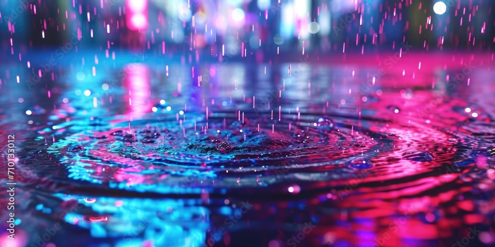 Aufkleber A detailed view of a water drop in a puddle. Suitable for various applications