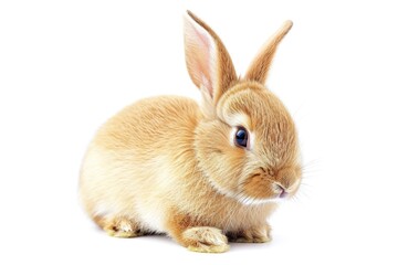 Obraz premium A brown rabbit sitting on top of a white floor. Perfect for nature and animal-themed designs