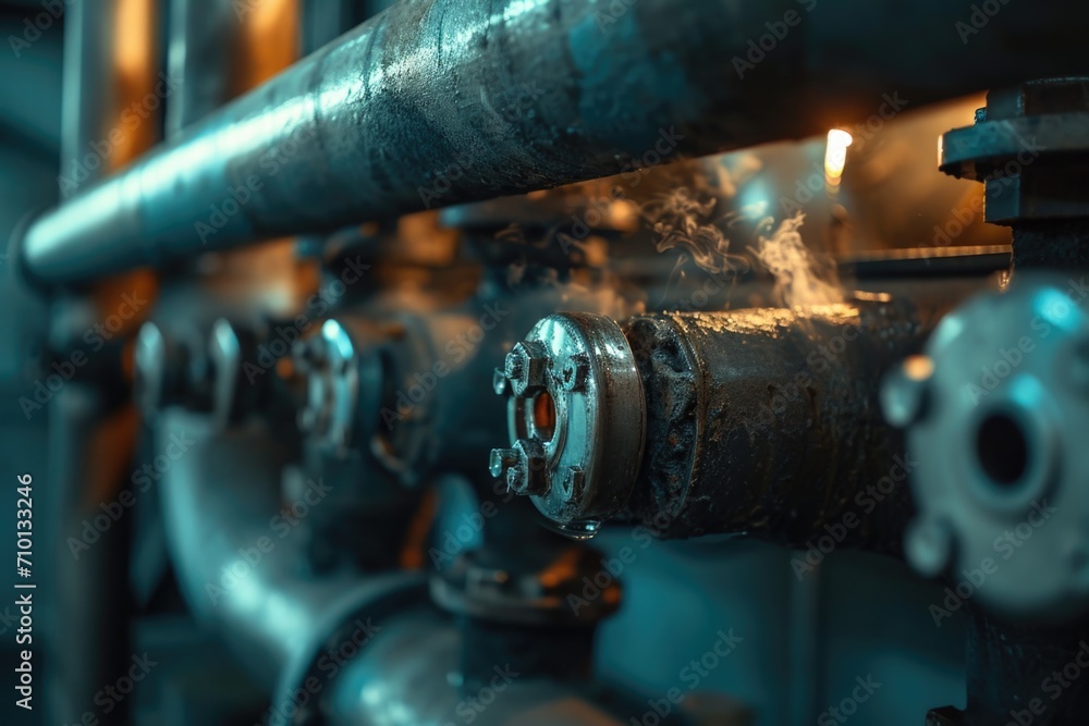 Poster a network of interconnected pipes. suitable for illustrating infrastructure, connectivity, or plumbi