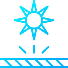Icon Fabric Properties blue Color gradient - Sun protection	