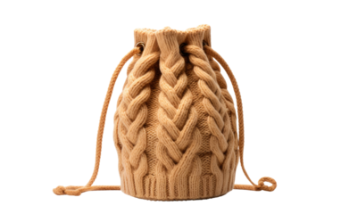 Warm Weave Shoulder Bag isolated on transparent Background