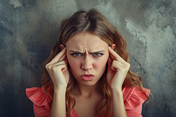 Stop making that annoying noise! A shot of an unhappy, worried young woman with a concerned face, plugging her ears with her fingers, annoyed by the loud noise coming from the neighbors above her
