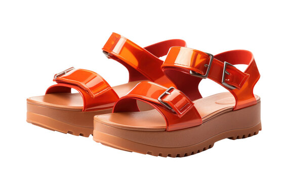 Flatform sandals isolated on transparent Background