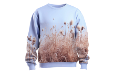 Frost-Kissed Meadow Pullover isolated on transparent Background