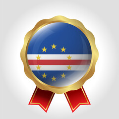 Obraz premium Creative Cape Verde Flag Label Vector Design