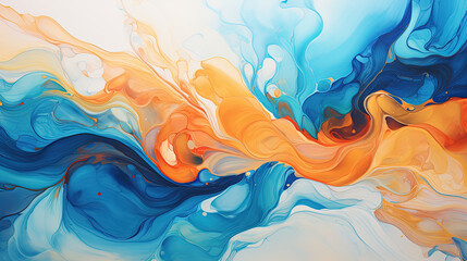 blue and orange abstract waves