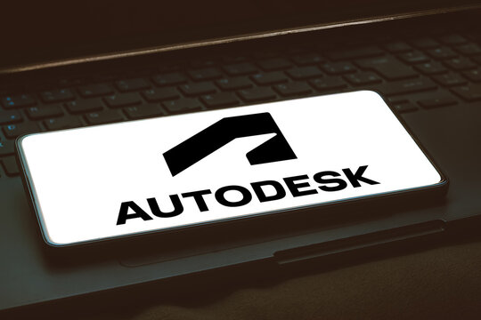 January 15, 2024, Brazil. In this photo illustration, the Autodesk logo is displayed on a smartphone screen.