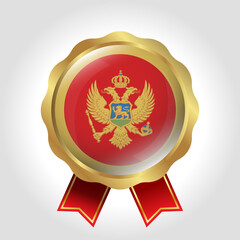 Creative Montenegro Flag Label Vector Design