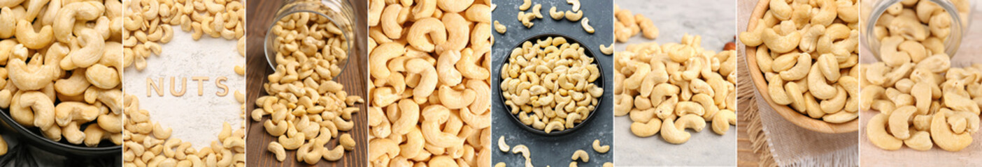 Set of healthy cashew nuts