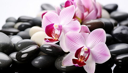 Purple orchid petal, nature beauty in a flower generated by AI