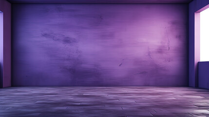an empty studio with purple walls
